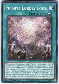 Primite Lordly Lode Secret Rare RA05-EN072 Yugioh - Image 1