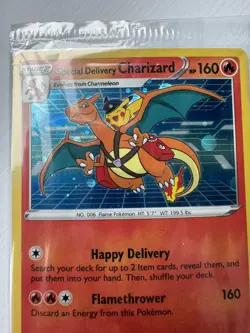 Pokemon TCG Special Delivery Charizard SWSH075 Holo Black Star Sealed - Image 5