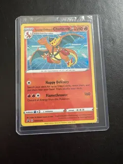 Pokemon TCG Special Delivery Charizard Promo Card SWSH075 Holo Sealed - Image 1