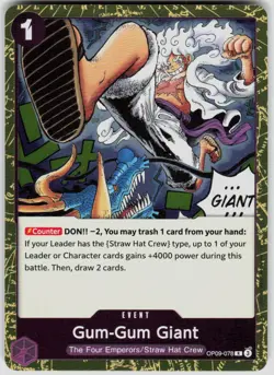 Gum-Gum Giant Foil OP09-078 Premium Booster Vol 2 PRB-02 One Piece - Image 1