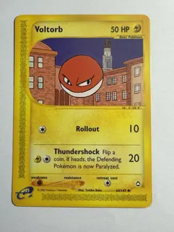 Pokemon TCG Voltorb Aquapolis Card 64/147, NM - Image 1