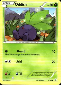Oddish 1/149 Common Boundaries Crossed Pokemon Near Mint Yuka Morii - Image 1