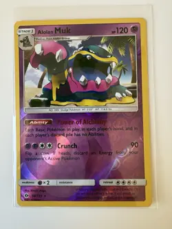 Alolan Muk 58/149 Pokemon SM Base Set Reverse Holo - LP - Image 2