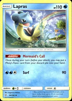 Lapras 36/236 Uncommon Unified Minds Pokemon Near Mint 2019 - Image 1