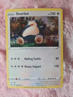 Pokemon Snorlax 140/202 Cosmo Holo Foil Sword & Shield TCG 2020 Rare - Image 1