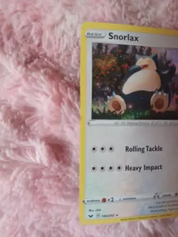Pokemon Snorlax 140/202 Cosmo Holo Foil Sword & Shield TCG 2020 Rare - Image 2