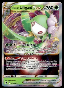 Pokemon TCG SWSH10: Astral Radiance #018/189 Hisuian Lilligant VSTAR NM - Image 1
