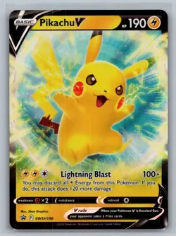 Pikachu V SWSH198 Holo Promo Sword & Shield Promo Pokemon Near Mint - Image 1