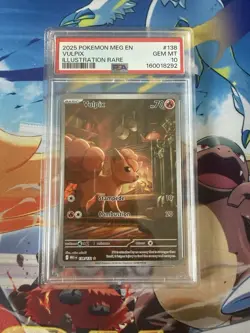 Pokemon Vulpix MEG 138/132 PSA 10 Gem Mint Illustration Rare Mega Evolution - Image 1