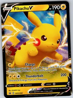 Pikachu V SWSH061 Holo Promo Sword & Shield Promo Pokemon Near Mint - Image 1