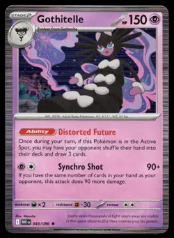 Gothitelle Rare Holo White Flare WHT 043/086 Pokemon NM 2025 - Image 1