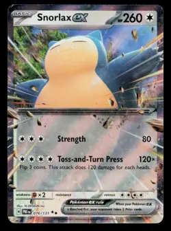 Snorlax ex Double Rare Holo Prismatic Evolutions PRE 076/131 Pokemon LP 2025 - Image 1