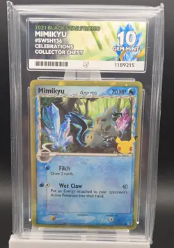 Pokemon TCG: Mimikyu SWSH136 Celebrations Promo ACE 10 Perfect Subs - Image 1