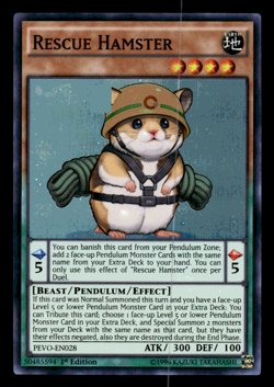 Yu-Gi-Oh! - Rescue Hamster - PEVO-EN028 - SUPER Rare - 1st Ed, -NM - Image 1