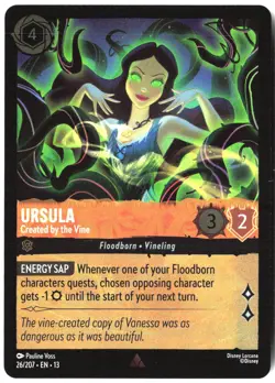 Disney Lorcana TCG Ursula - Created by the Vine 26/207 Rare Foil Attack Of The V - Image 1