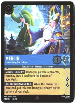 Disney Lorcana TCG Merlin - Envisioning the Future 146/207 Rare Foil Attack Of T - Image 1