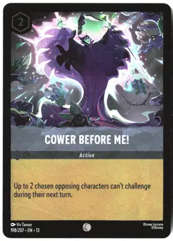 Disney Lorcana TCG Cower Before Me! 198/207 Common Foil Attack Of The Vine - Image 1