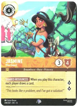 Disney Lorcana TCG Jasmine - Vine Expert 208/207 Epic Foil Attack Of The Vine - Image 1