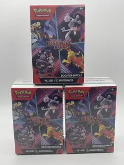 Pokemon TCG Scarlet & Violet Destined Rivals Booster Bundle LOT OF 3 Sealed New - Image 1