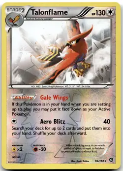 Pokemon Talonflame Steam Siege STS #96/114 Rare Reverse Holo LP BUY 2, 1 FREE! - Image 1