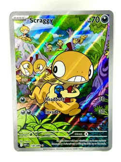 Scraggy 138/086 Holo Illustration Rare White Flare Pokemon Near Mint - Image 1