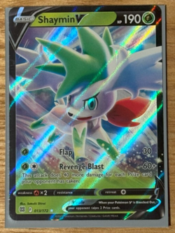 Pokemon TCG Shaymin V 013/172 Sword & Shield Mfg: Brilliant Stars Holo Ultra NM - Image 2