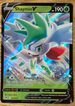 Pokemon TCG Shaymin V 013/172 Sword & Shield Mfg: Brilliant Stars Holo Ultra NM - Image 5