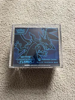 Phantasmal Flames Pokemon Center ETB Sealed In Acrylic Case - Image 1