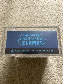 Phantasmal Flames Pokemon Center ETB Sealed In Acrylic Case - Image 5