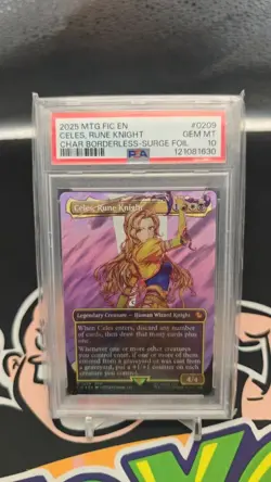 Celes, Rune Knight Final Fantasy x MTG Borderless Surge Foil GRADED PSA 10 ENG - Image 1
