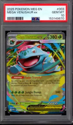 POKEMON TCG MEGA VENUSAUR EX HOLO DOUBLE RARE CARD 003/132 PSA 10 - Image 1