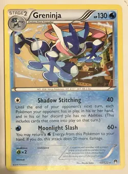 Pokemon TCG Card Greninja 40/122 XY Breakpoint 2016 Non-Holo Rare Chase MP - Image 1