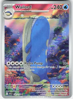 Wailord 162/159 Illustration Rare Journey Together Pokemon Holo Near Mint - Image 1