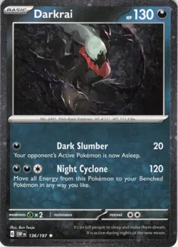 Darkrai Obsidian Flames 136/197 Cosmos Holo Pokemon TCG NM - Image 1
