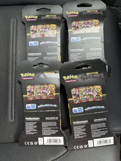 Pokemon TCG 4x Unique Art Sleeved Pitch Black Booster Pack- New & Sealed - Image 2