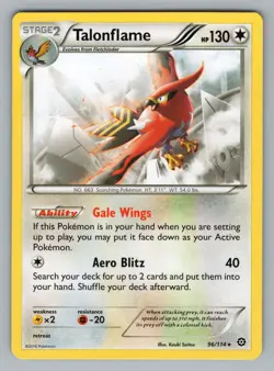 TALONFLAME 96/114 R STEAM SIEGE POKEMON LP STS 2016 - Image 1