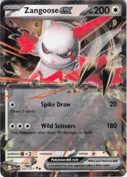 Zangoose ex Ascended Heroes 167/217 Holo Pokemon TCG NM - Image 1