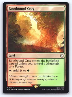 Rootbound Crag 284 Rare Universes Beyond: Fallout Magic: The Gathering LP - Image 1