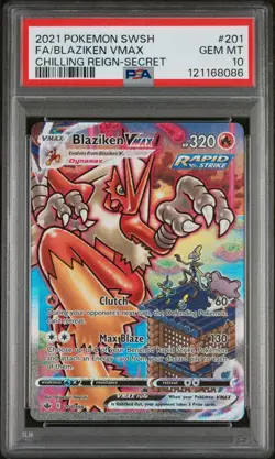 Pokemon Blaziken Vmax Chilling Reign Alt Art #201 PSA 10 Chaser/Mystery Pack - Image 1