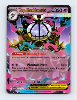 NM Mega Chandelure ex 038/084 Pitch Black Double Rare Pokemon Card - Image 1