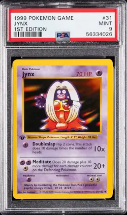1999 Pokemon Jynx #31 1st Edition Shadowless Base Set English PSA 9 - Image 1