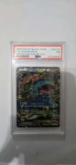 Pokemon TCG 2016 XY Black Star Venesaur EX XY123 Promo Red/Blue Collection PSA 7 - Image 1
