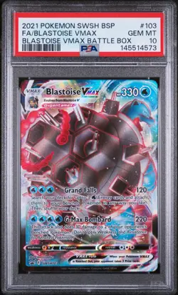 2021 POKEMON SWSH BLACK STAR PROMO #103 FULL ART/BLASTOISE VMAX PSA 10 - Image 1