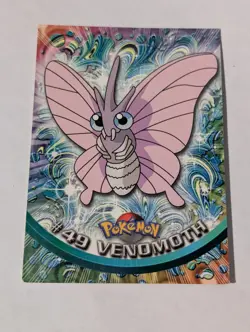 Venomoth #49 Pokemon Topps Foil Blue Logo TV Animation Edition Holo Rare LP - Image 1