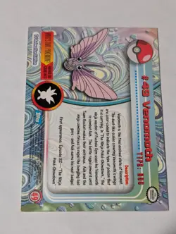 Venomoth #49 Pokemon Topps Foil Blue Logo TV Animation Edition Holo Rare LP - Image 2