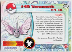 Venomoth #49 Topps Blue Logo Series 1 Pokemon NM - Image 3
