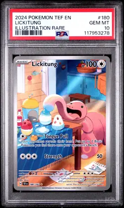 2024 POKEMON TEF EN-TEMPORAL FORCES #180 LICKITUNG ILLUSTRATION RARE PSA 10 - Image 1