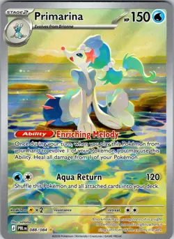 Primarina 088/084 Illustration Rare Pitch Black Pokemon Holo Near Mint - Image 1