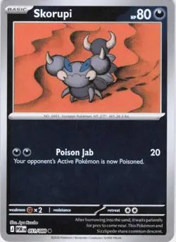 Skorupi Perfect Order 051/088 Reverse Holo Pokemon TCG NM - Image 1