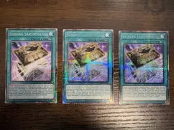 🔥Yugioh Shining Sarcophagus x3 MP25-EN005 2025 Mega-Pack 1st Ed🔥 - Image 1